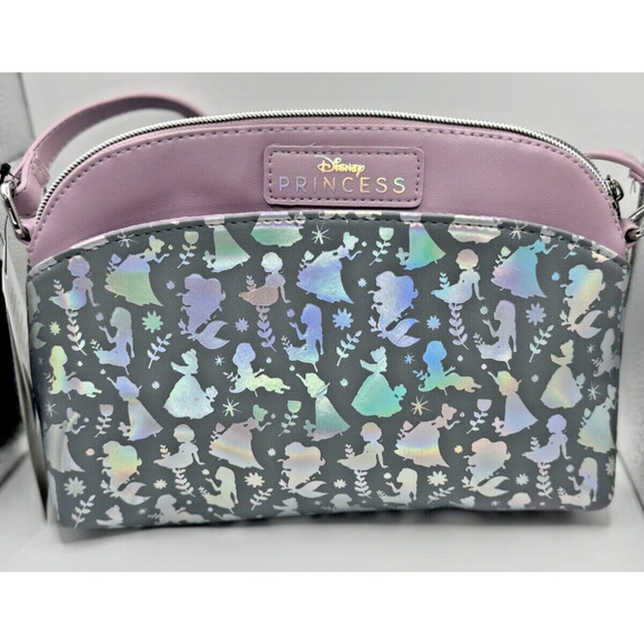Disneys Princess Iridescent Holographic Foil Crossbody Bag Licensed Character - Picture 1 of 6